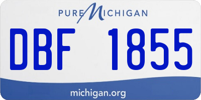 MI license plate DBF1855