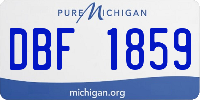 MI license plate DBF1859