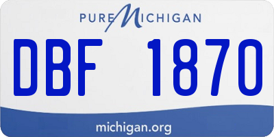 MI license plate DBF1870