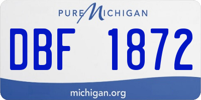 MI license plate DBF1872