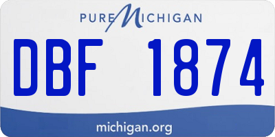 MI license plate DBF1874