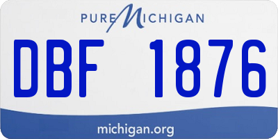 MI license plate DBF1876