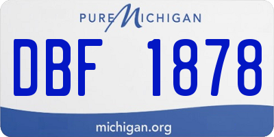 MI license plate DBF1878