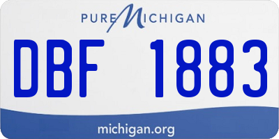 MI license plate DBF1883