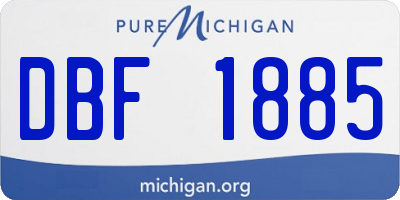 MI license plate DBF1885