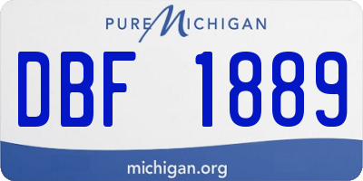 MI license plate DBF1889