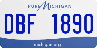 MI license plate DBF1890