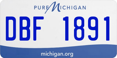 MI license plate DBF1891