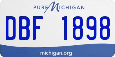 MI license plate DBF1898