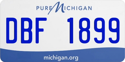 MI license plate DBF1899