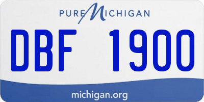 MI license plate DBF1900