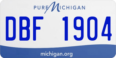 MI license plate DBF1904