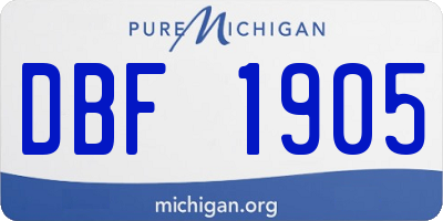 MI license plate DBF1905