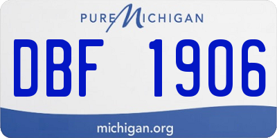 MI license plate DBF1906