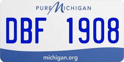 MI license plate DBF1908