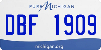 MI license plate DBF1909