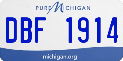 MI license plate DBF1914