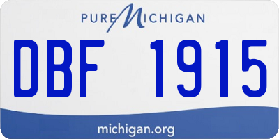 MI license plate DBF1915