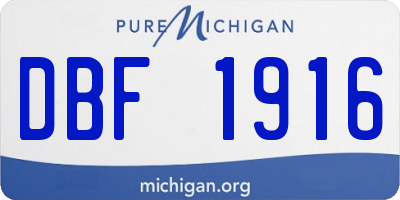 MI license plate DBF1916