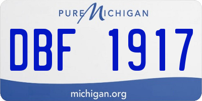 MI license plate DBF1917
