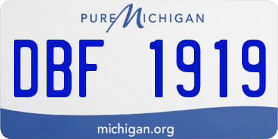 MI license plate DBF1919