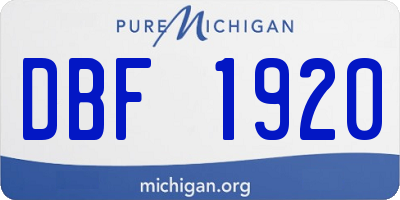 MI license plate DBF1920