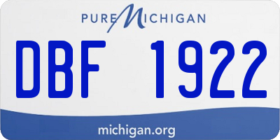 MI license plate DBF1922