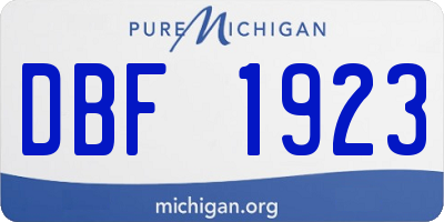 MI license plate DBF1923