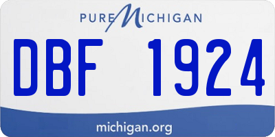 MI license plate DBF1924