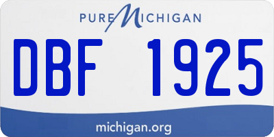 MI license plate DBF1925