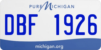 MI license plate DBF1926