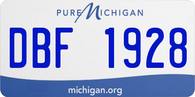 MI license plate DBF1928