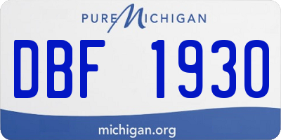 MI license plate DBF1930