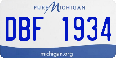 MI license plate DBF1934
