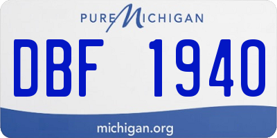 MI license plate DBF1940