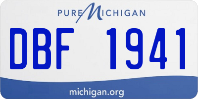MI license plate DBF1941