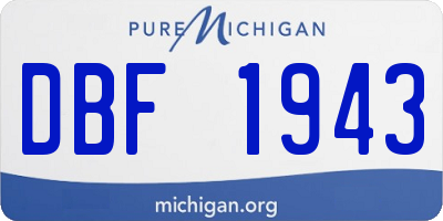 MI license plate DBF1943