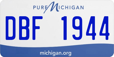 MI license plate DBF1944
