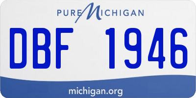 MI license plate DBF1946