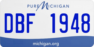MI license plate DBF1948