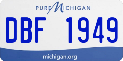 MI license plate DBF1949