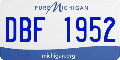 MI license plate DBF1952