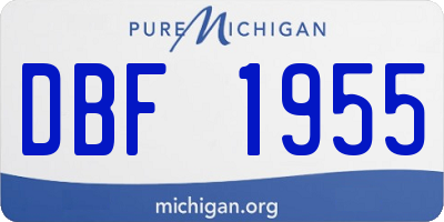 MI license plate DBF1955