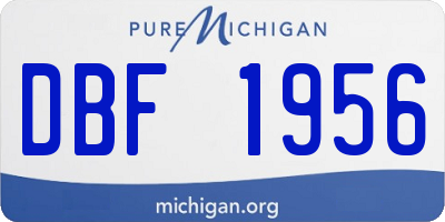 MI license plate DBF1956