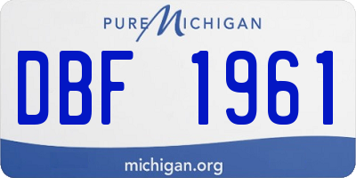 MI license plate DBF1961