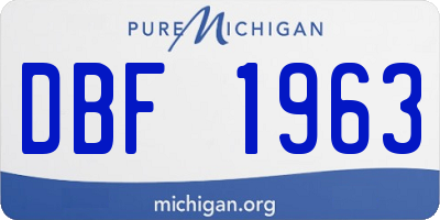 MI license plate DBF1963