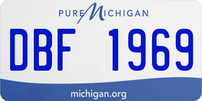 MI license plate DBF1969