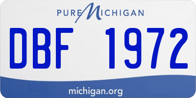 MI license plate DBF1972