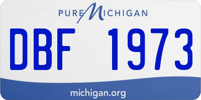 MI license plate DBF1973