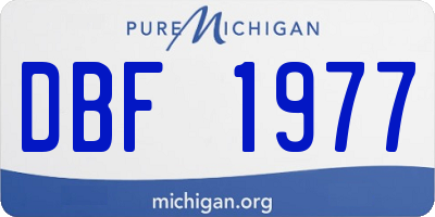 MI license plate DBF1977